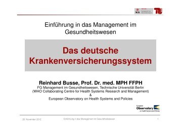 GKV - Fachgebiet Management im Gesundheitswesen