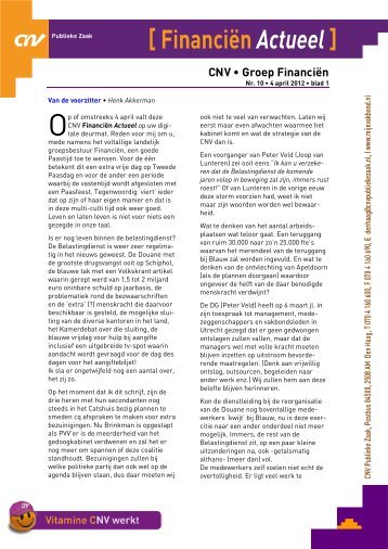 Financiën Actueel april 2012 - CNV Publieke Zaak