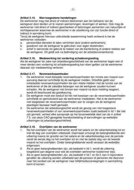 Collectieve Arbeidsovereenkomst Kinderopvang 2007-2008