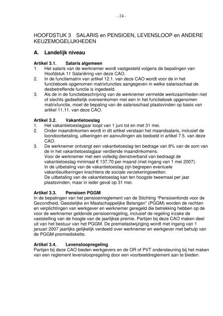 Collectieve Arbeidsovereenkomst Kinderopvang 2007-2008