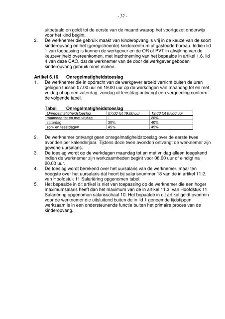 Collectieve Arbeidsovereenkomst Kinderopvang 2007-2008