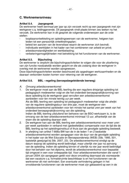 Collectieve Arbeidsovereenkomst Kinderopvang 2007-2008