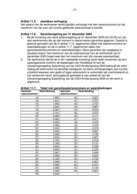 Collectieve Arbeidsovereenkomst Kinderopvang 2007-2008