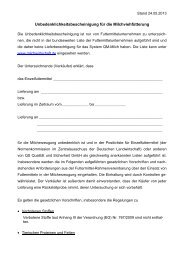 Unbedenklichkeitsbescheinigung-Futtermittel vom 24.05.2013