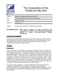 Wilfrid Laurier University - Facilities Planning Update - Town of Milton