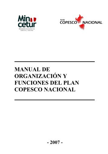 manual de organización y funciones del plan copesco nacional