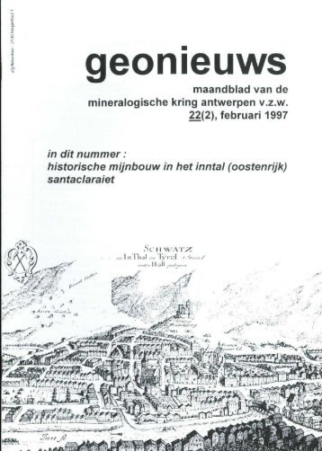 in dit nummer historische mijnbouw in het inntal (oostenrijk ...