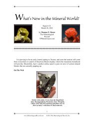 What's New in the Mineral World? - The Mineralogical Record