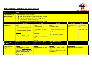 Arbeidsplan i matematikk for 5 - Minskole.no