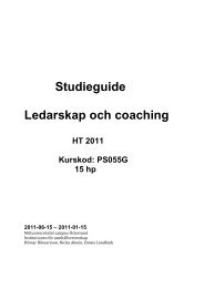 Studieguide Ledarskap och coaching - Mittuniversitetet