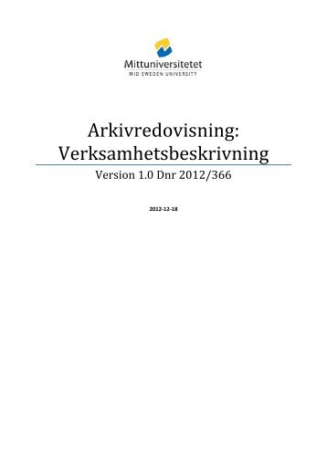 Verksamhetsbeskrivning - Mittuniversitetet