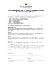Placement Contract for an Erasmus student placement