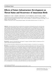 Effects of Future Infrastructure Development on Threat Status and ...