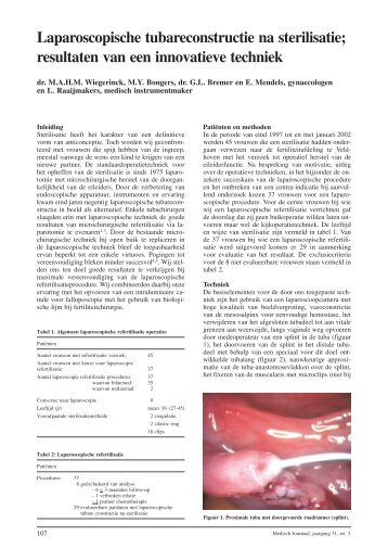 Laparoscopische tubareconstructie na sterilisatie; resultaten van ...