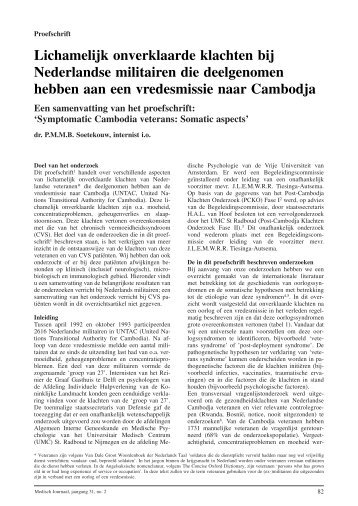 Symptomatic Cambodia veterans: Somatic aspects - Máxima ...