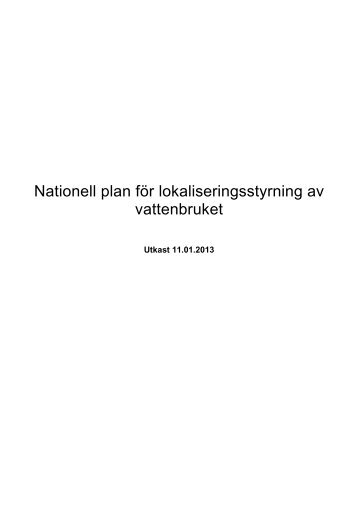 Nationell plan för lokaliseringsstyrning av vattenbruket