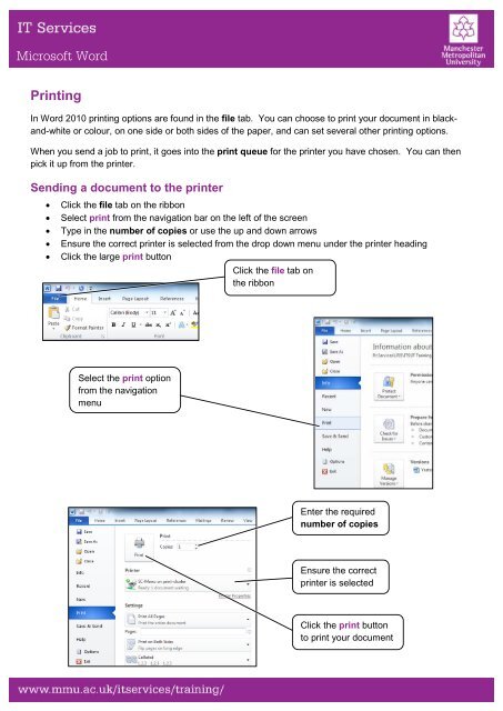 Microsoft Word Printing