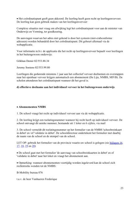 Omzendbrief inzake het leerlingenvervoer NO/2008/02 van - Mobiel ...