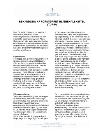 behandling af forstørret blærehalskirtel - Privathospitalet Mølholm