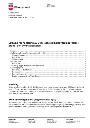 Hanteringsrutiner BVC - Mölndal