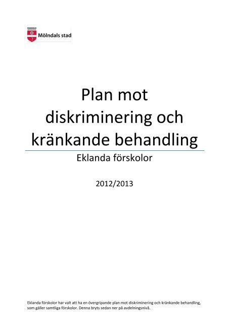 Plan mot diskriminering och kränkande behandling 2013.pdf - Mölndal