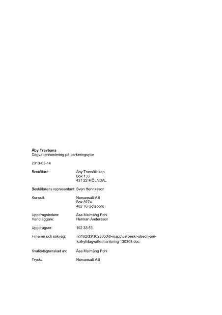 Dagvattenhantering 130314 Norconsult.pdf - Mölndal