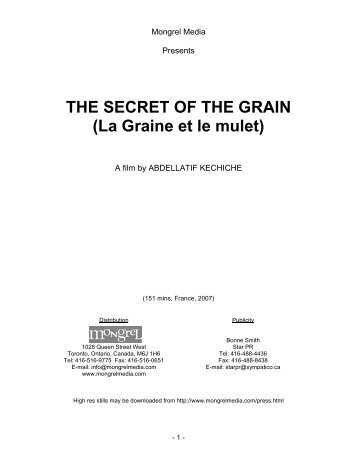 THE SECRET OF THE GRAIN (La Graine et le mulet) - Mongrel Media