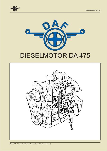 DAF DA-475 Werkplaatsinstructies DAF DA-475 Werkplaatsinstructies