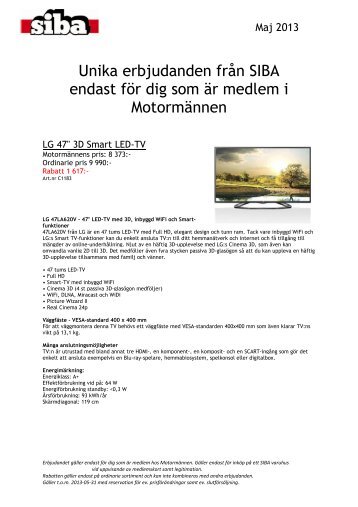 Unika erbjudanden från SIBA endast för dig som är medlem i ...