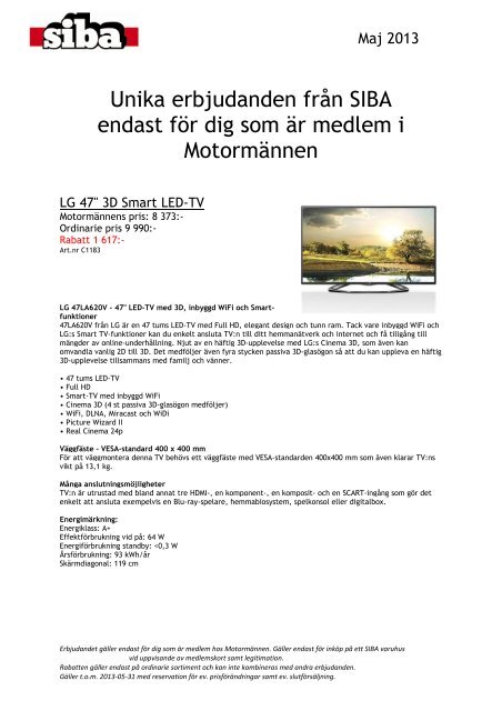 Unika erbjudanden från SIBA endast för dig som är medlem i ...