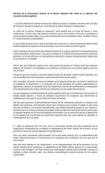 Discurso - Ministerio Público Fiscal de la República Argentina