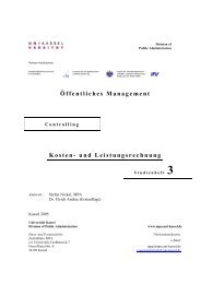 Öffentliches Management Kosten- und ... - Universität Kassel