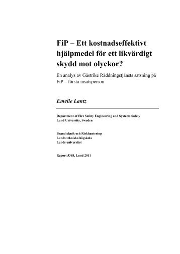 FiP – Ett kostnadseffektivt hjälpmedel för ett likvärdigt skydd mot ...