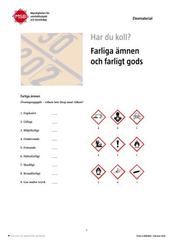 Har du koll? Farliga ämnen och farligt gods