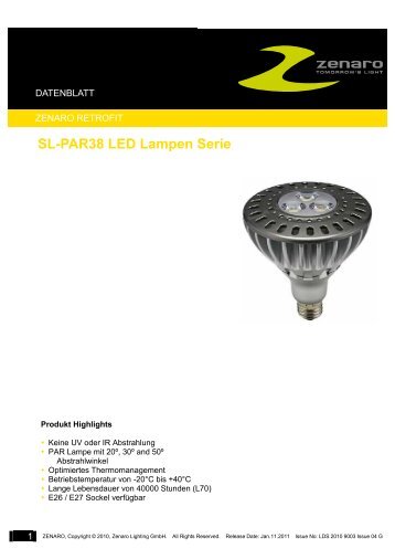 SL-PAR38 LED Lampen Serie - MSC
