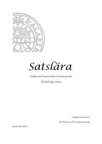 Kursbok i satslära - Institutionen för musikvetenskap - Uppsala ...