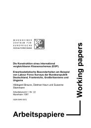 Working papers Arbeitspapiere - Mzes - Universität Mannheim