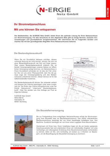 Hausanschluss Strom - N-ERGIE Aktiengesellschaft