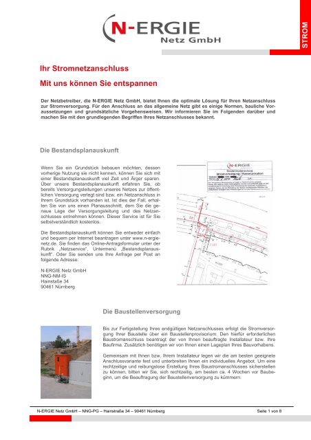 Hausanschluss Strom - N-ERGIE Aktiengesellschaft