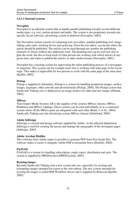 Survey of Newspaper Production Flow for E-paper - Kungliga ...