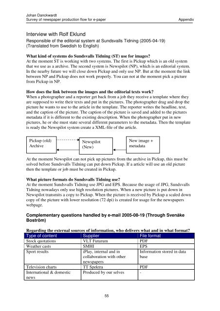 Survey of Newspaper Production Flow for E-paper - Kungliga ...