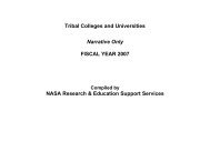 Tribal Colleges and Universities Narrative Only FISCAL ... - NASA