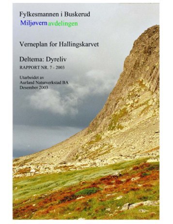 Dyreliv - Verneplan for Hallingskarvet