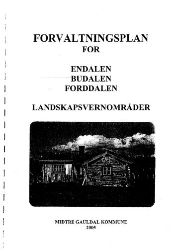 Forvaltningsplan for Endalen, Budalen og Forddalen