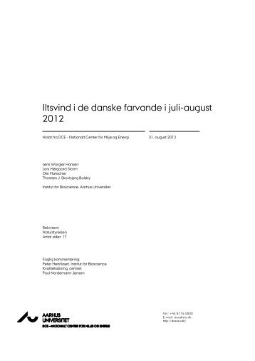 Iltsvind i de danske farvande i juli-august 2012 - Naturstyrelsen