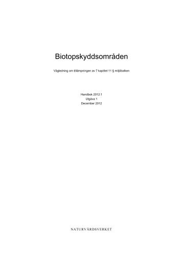 Biotopskyddsområden - Vägledning om ... - Naturvårdsverket