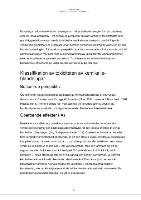 Kombinationseffekter av föroreningar (pdf 385 kB) - Naturvårdsverket