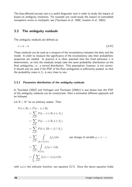 The GNSS integer ambiguities: estimation and validation