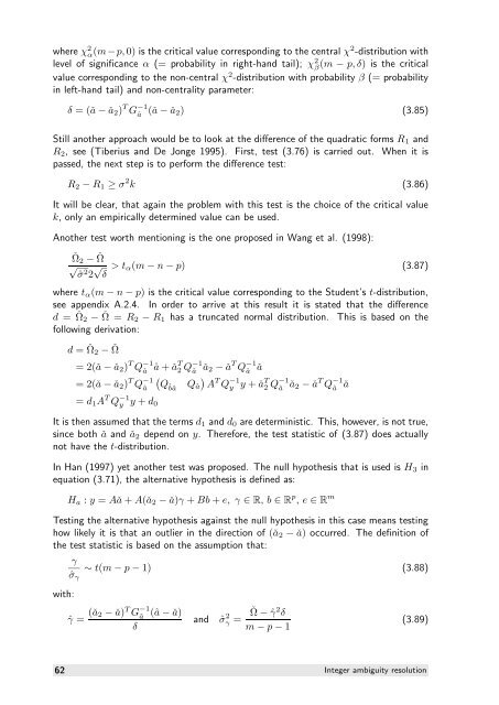 The GNSS integer ambiguities: estimation and validation