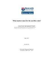 What matters most for the sacrifice ratio? - Newcastle University